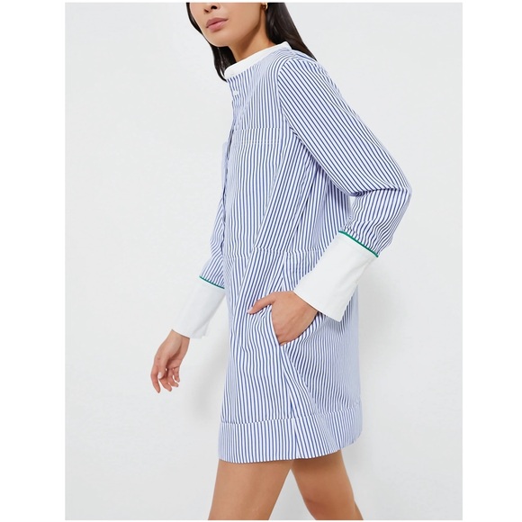 POMANDER PLACE Blue Stripe Rohan Shirt Dress - Picture 2 of 10